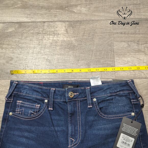 True Religion Becca Mid Rise Boot Cut Jeans Size 27 (4) - Picture 3 of 6